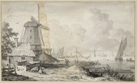 Q 025
<br/>
Molen bij een boerderij aan het water
<br/>
<em>Everdingen, Allaert van (1621-1675)</em>
